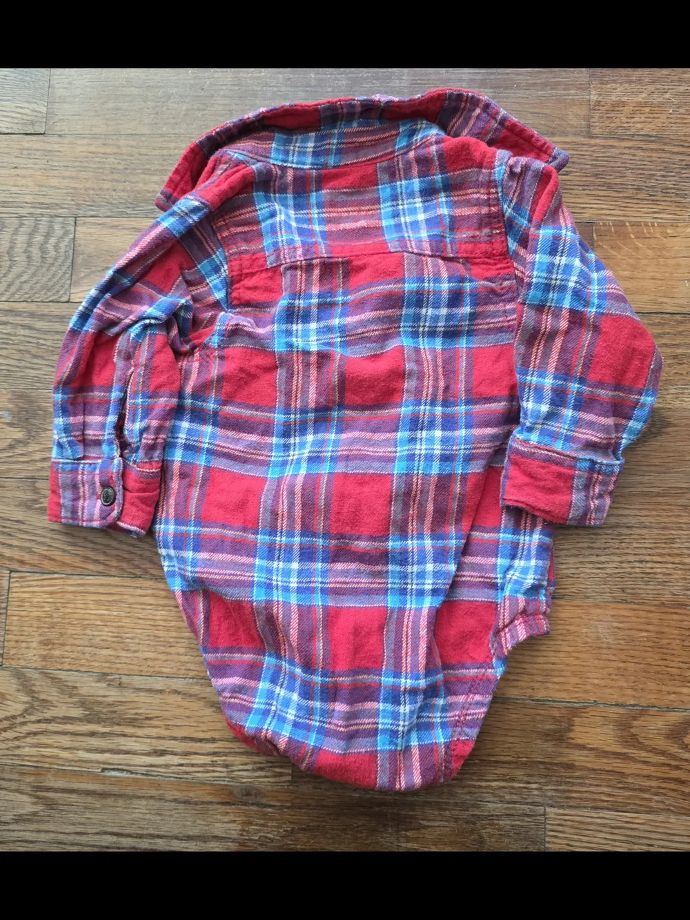 OshKosh B'gosh Red and Blue Plaid Baby One-Piece Bodysuit
